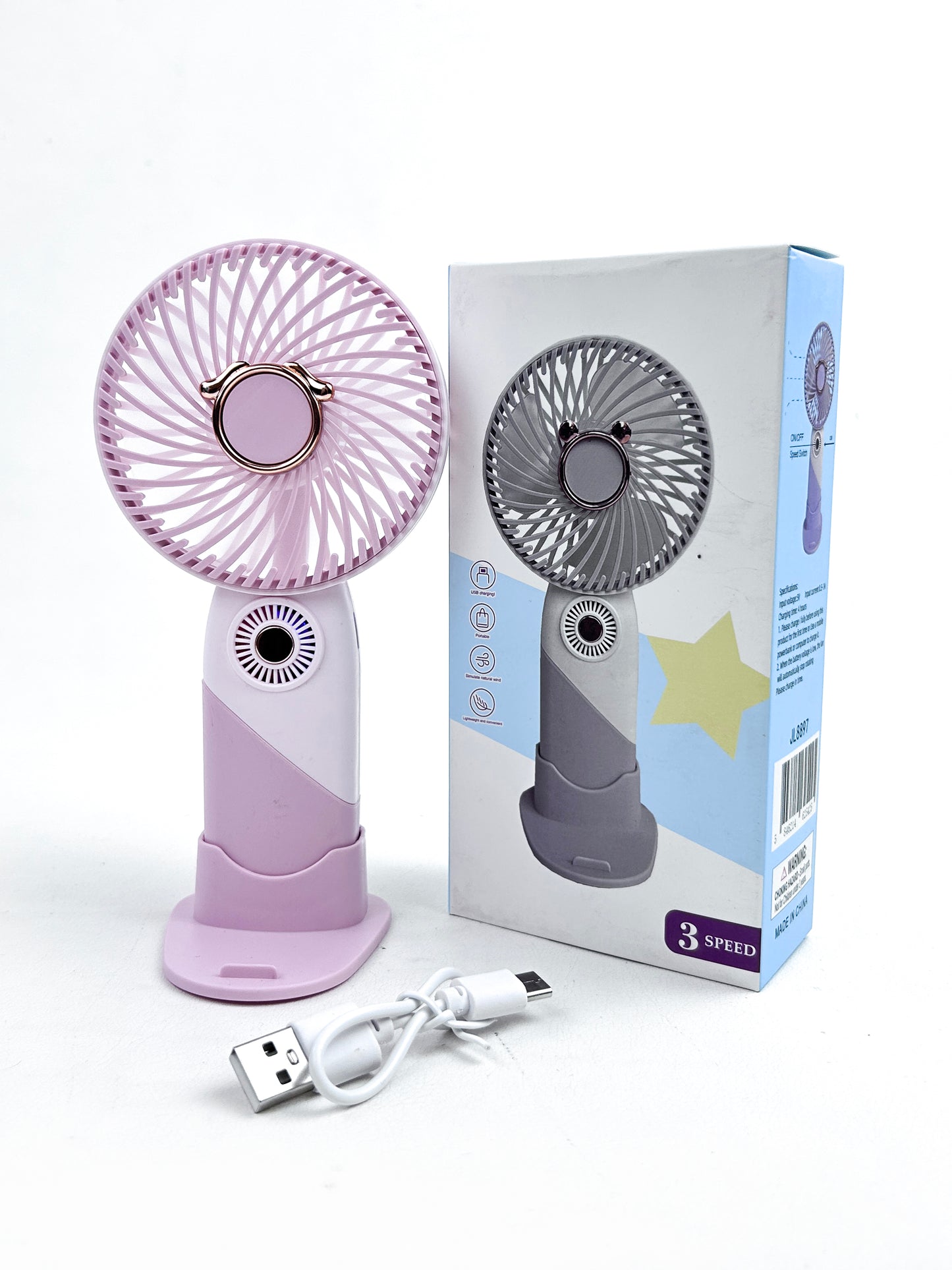 Rechargeable Mini Portable Fan Pink KTY157