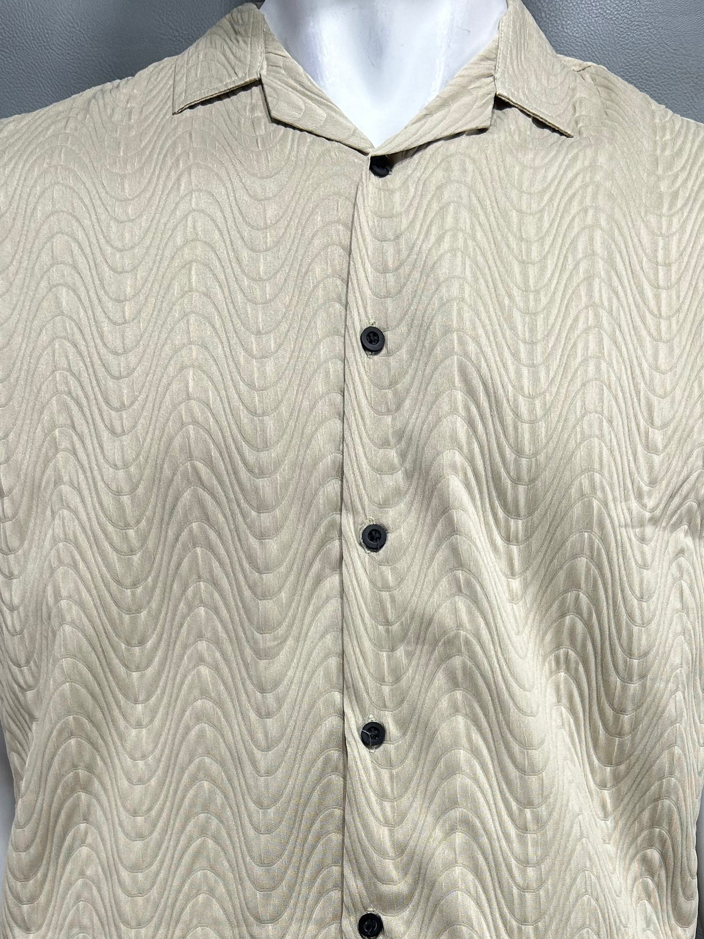 Beige Half Sleeve Casual Shirt For Men MCS47