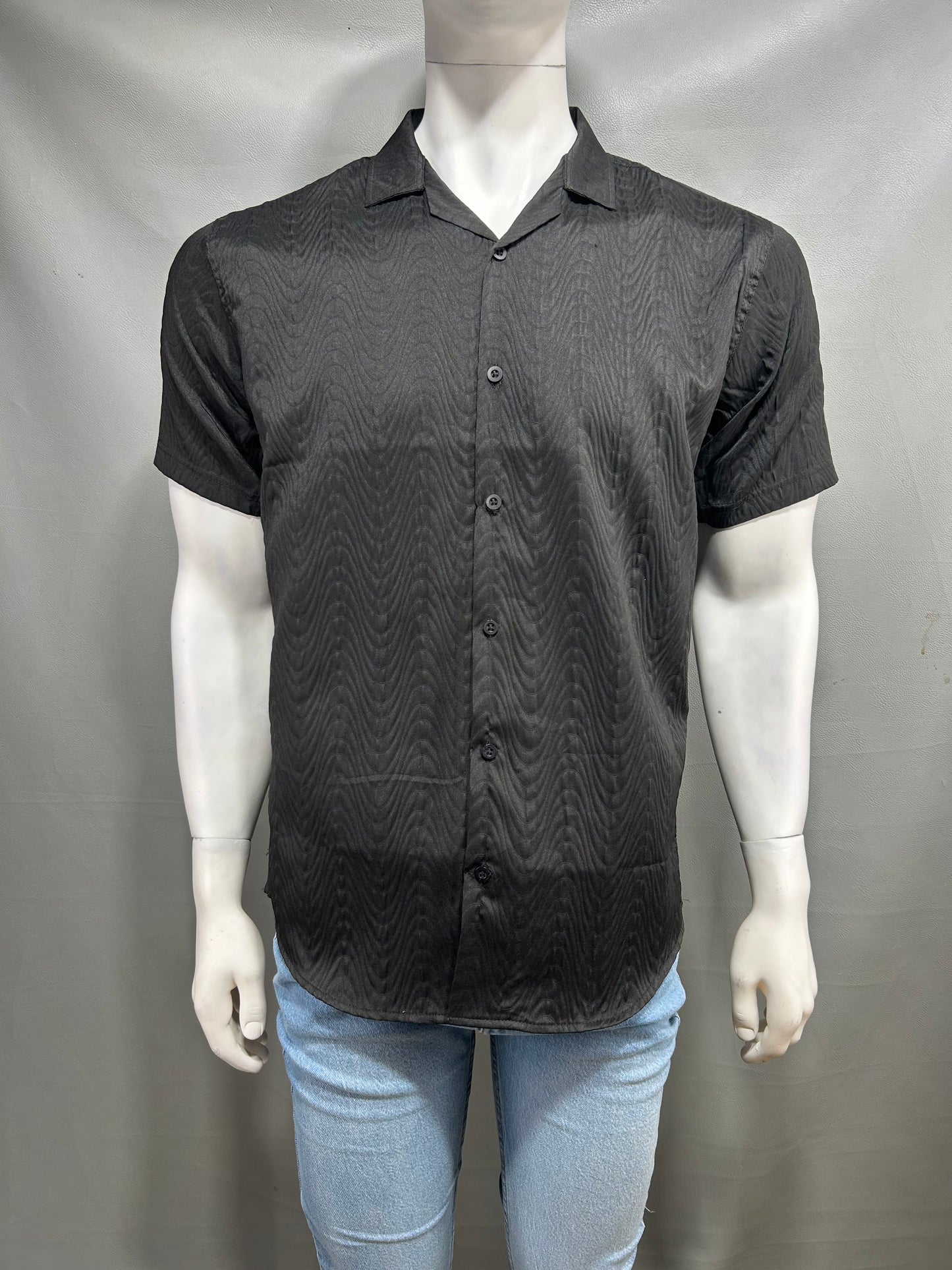 Black Half Sleeve Casual Shirt For Men MCS50