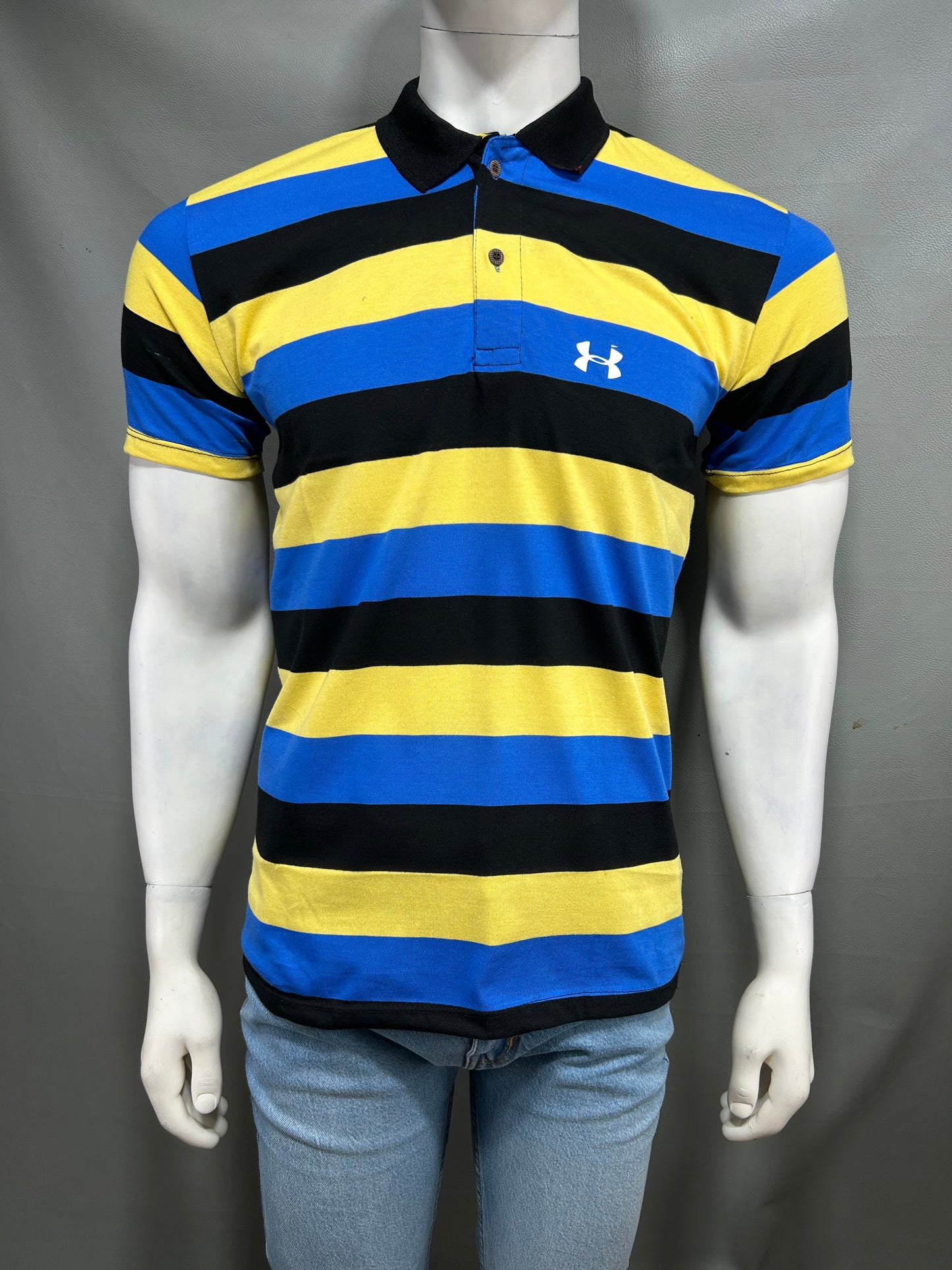 Blue Striped Polo T-Shirt For Men MTS273