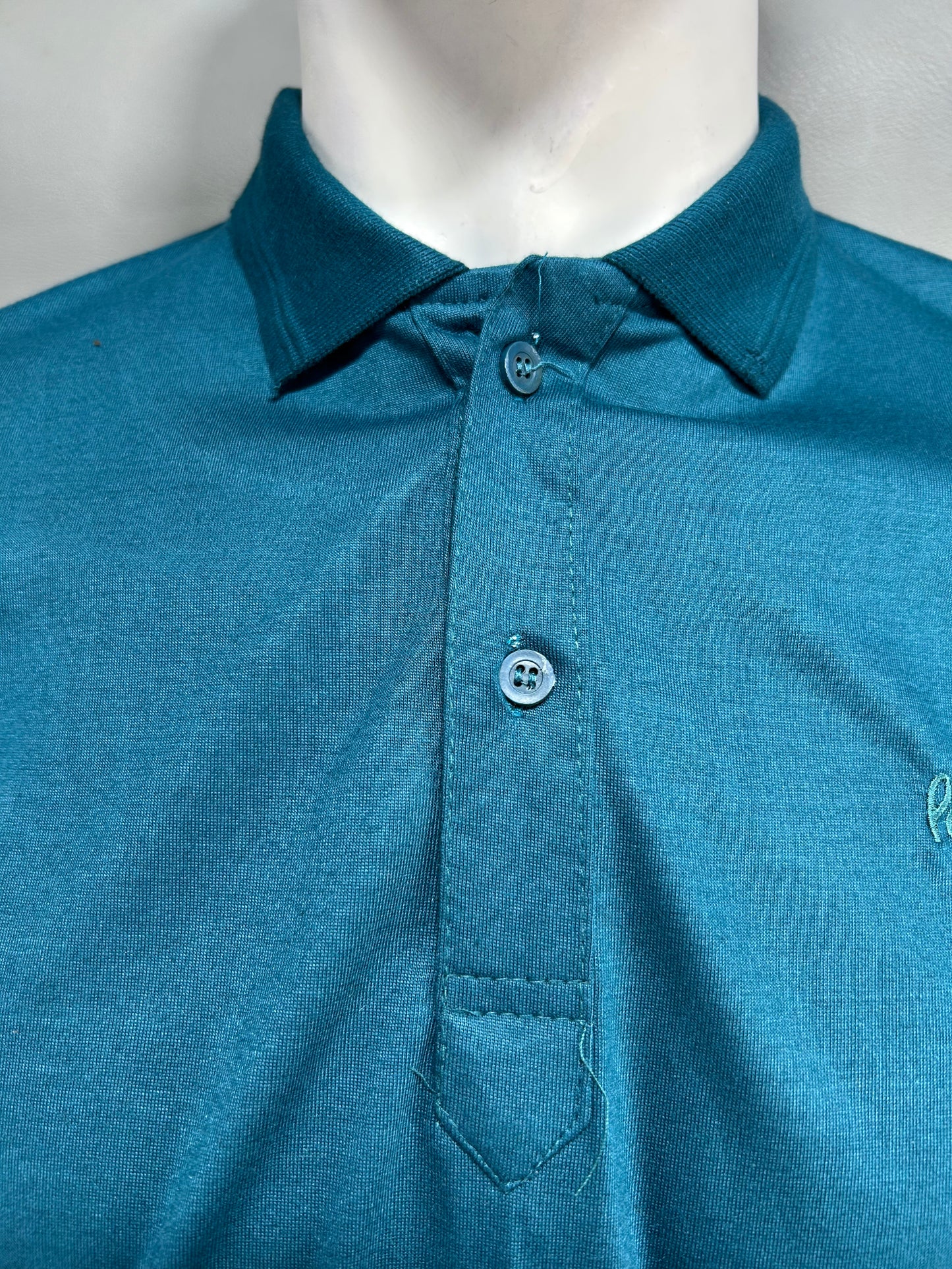 Teal Plain Polo T-Shirt For Men MTS277