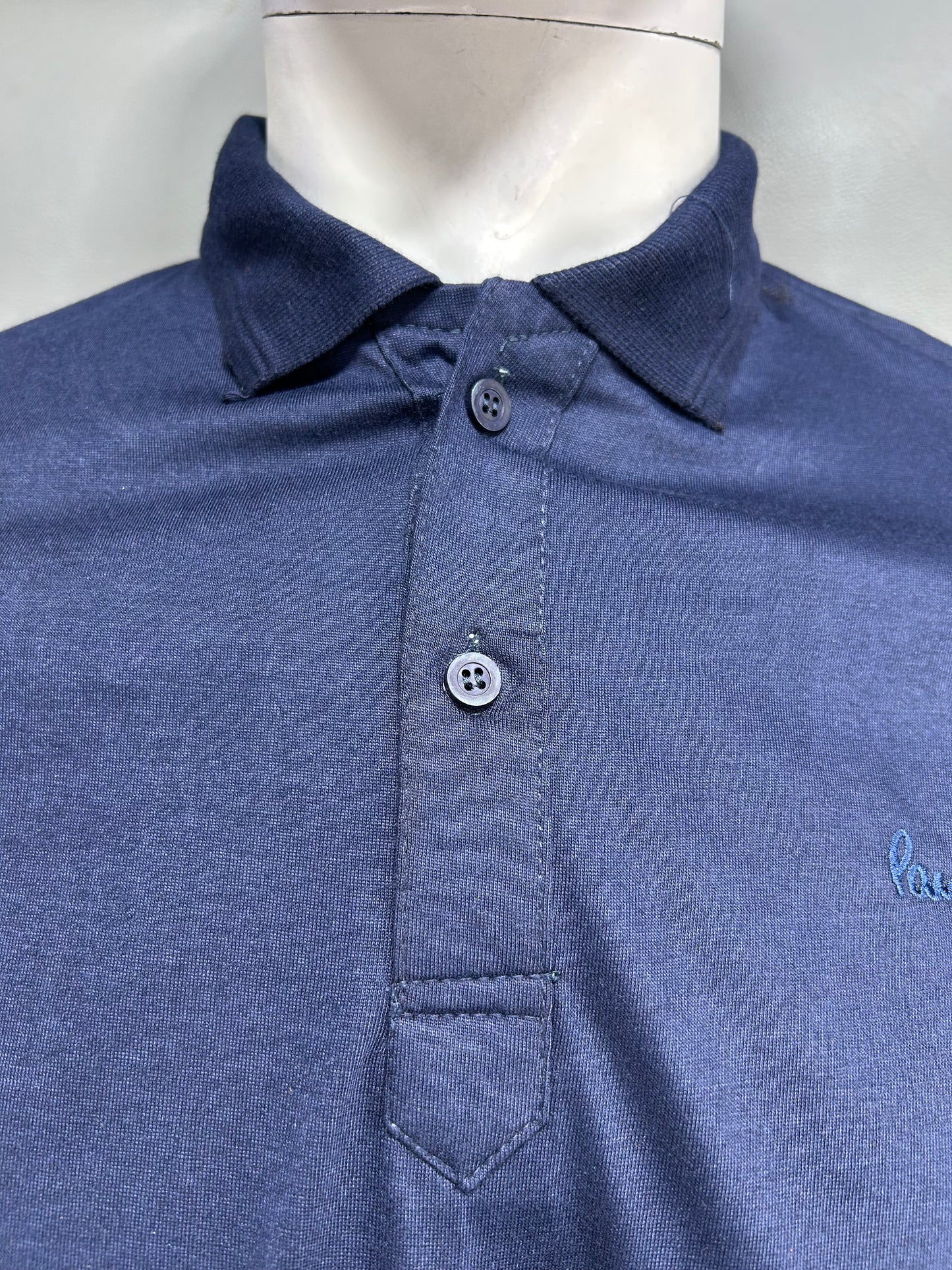 Navy Blue Plain Polo T-Shirt For Men MTS278