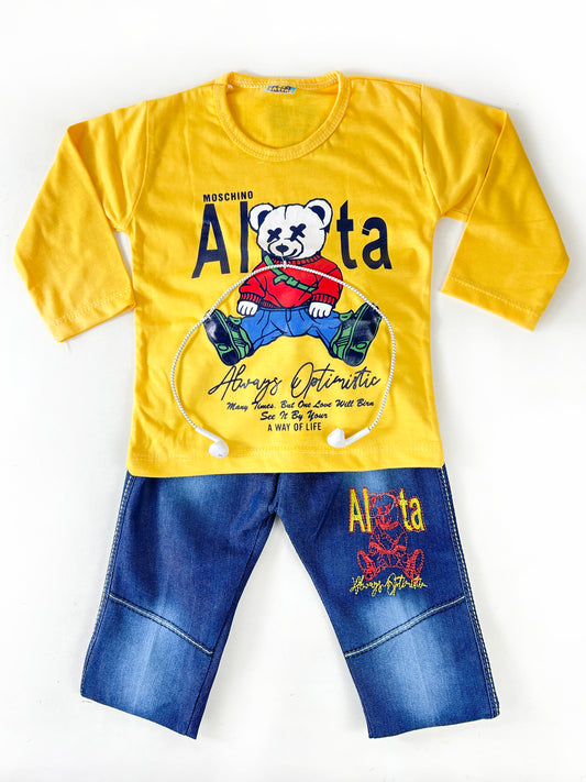 1Yr - 4Yrs Kids Suit Printed Alta Bear Yellow RZ BS430