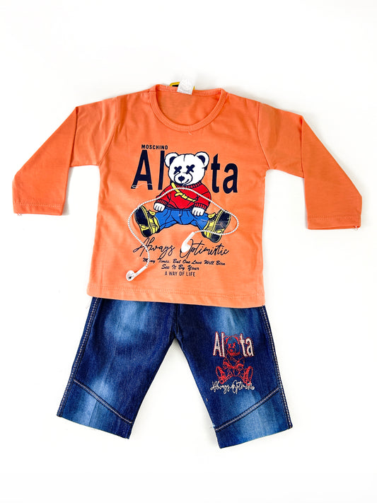 1Yr - 4Yrs Kids Suit Printed Alta Bear Orange RZ BS431