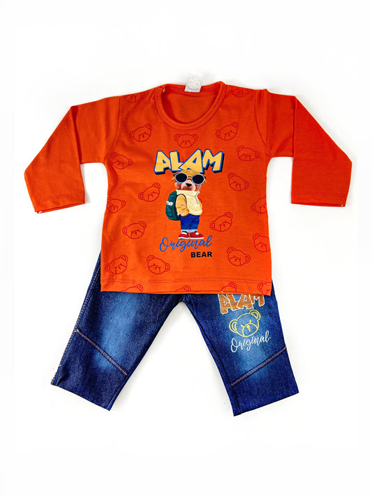 1Yr - 4Yrs Kids Suit Printed Alam Orange RZ BS426