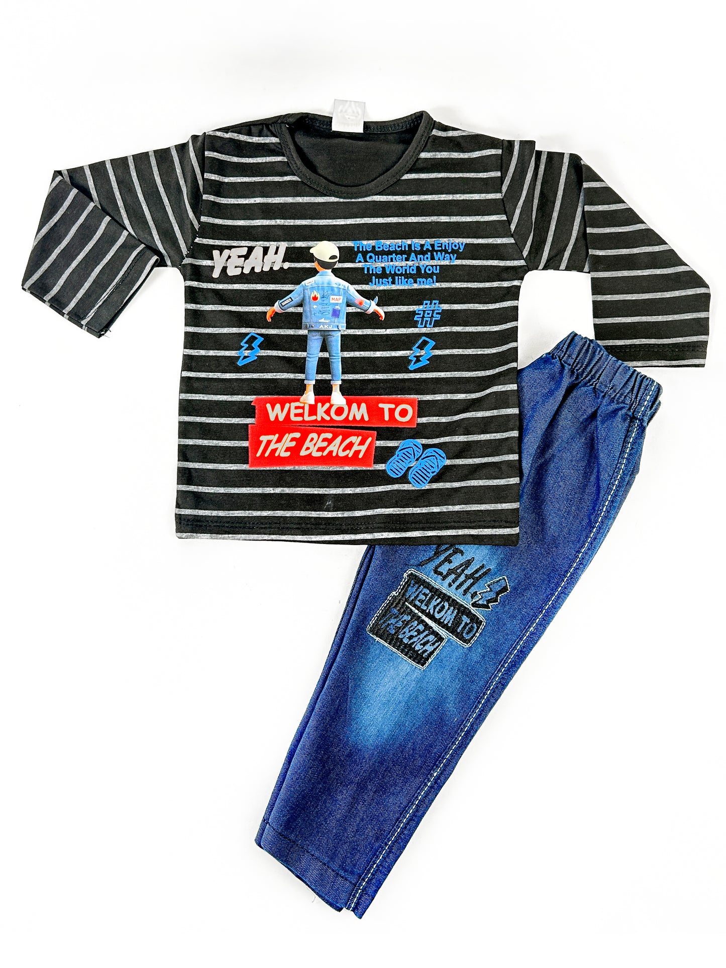 1Yr - 4Yrs Kids Suit Printed Cool Boy Black RZ BS440