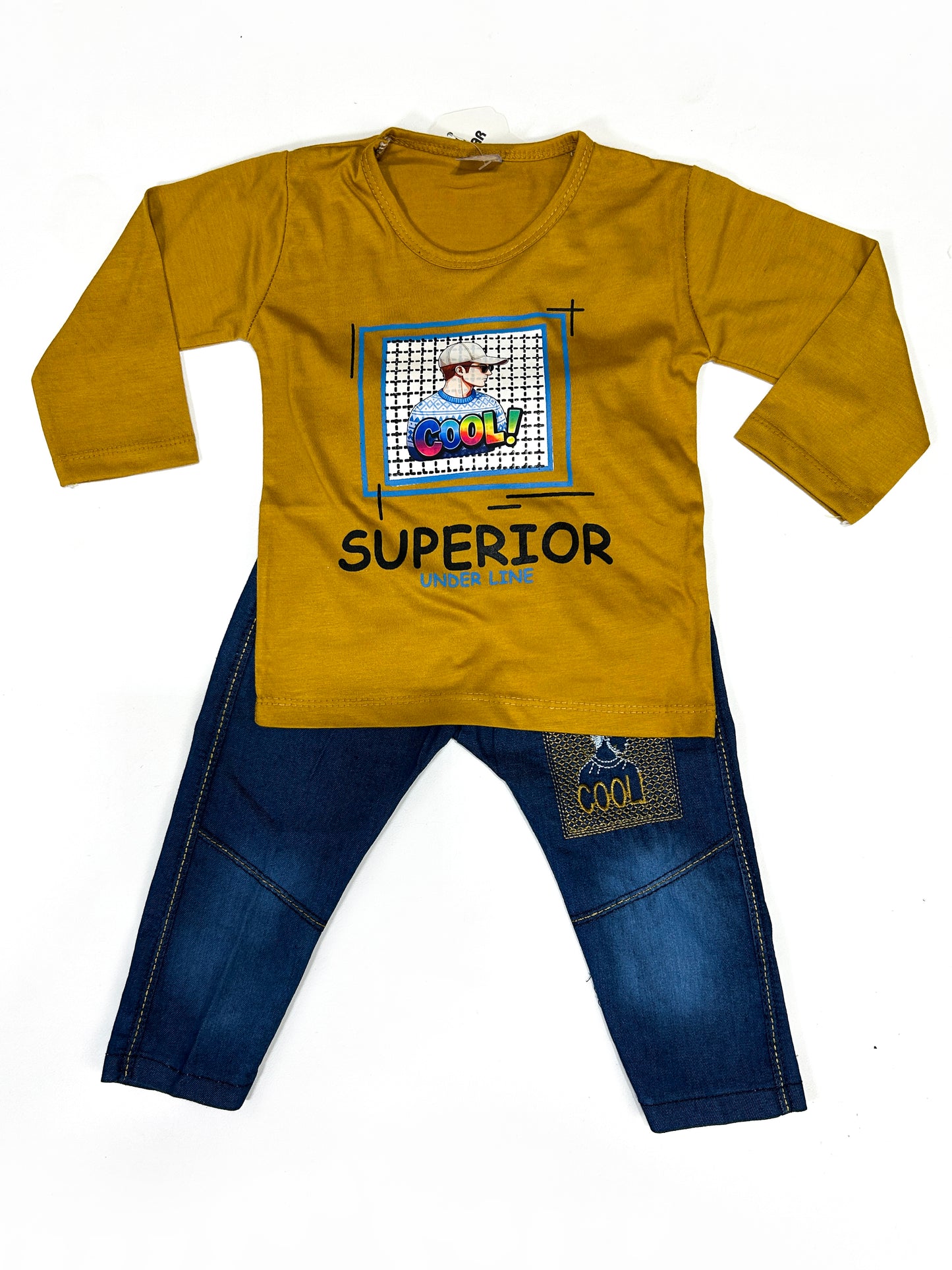1Yr - 4Yrs Kids Suit Printed Superior Mustard RZ BS445