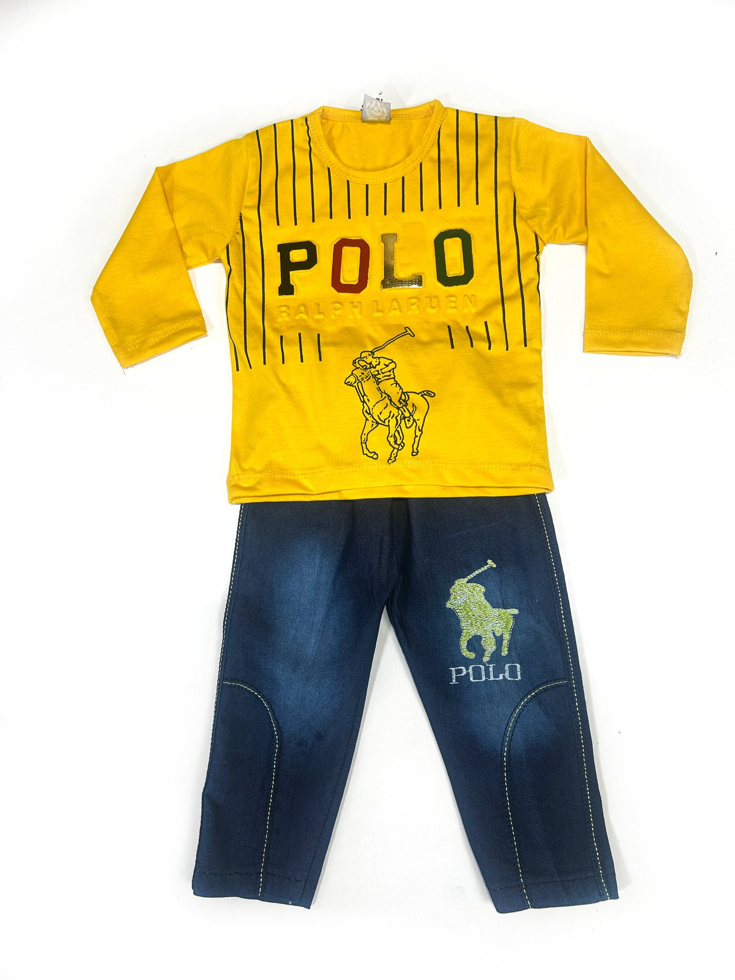 1Yr - 4Yrs Kids Suit Embossed Polo Yellow RZ BS441
