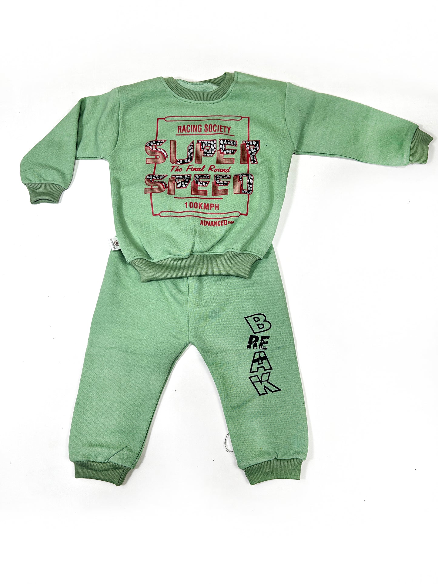 1.5Yr - 4Yrs Kids Fleece Suit Speed Light Green RZ BS475