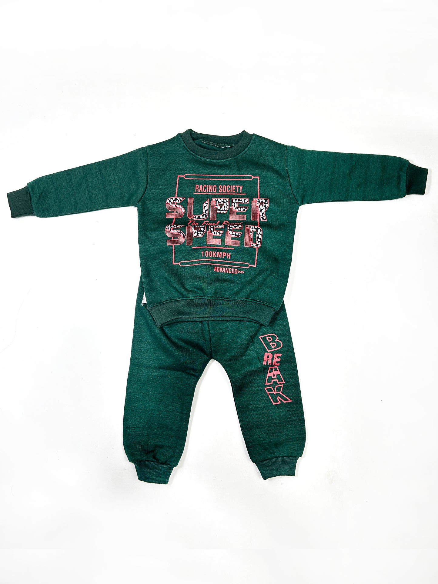 1.5Yr - 4Yrs Kids Fleece Suit Speed Dark Green RZ BS476
