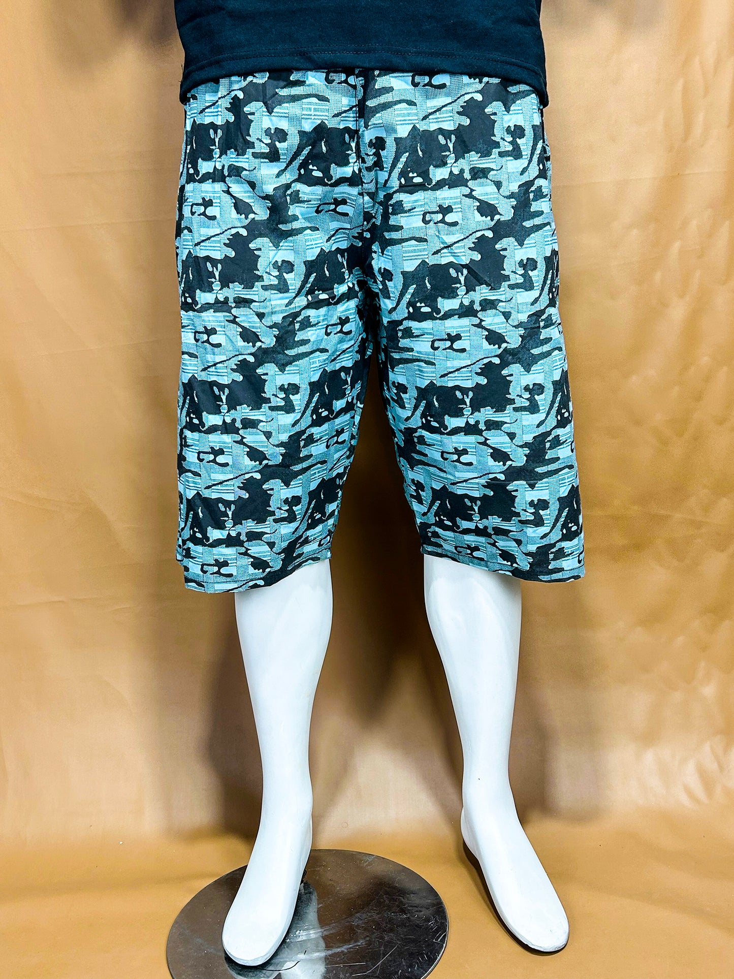 Blue Camo Cotton Short for Men MS87
