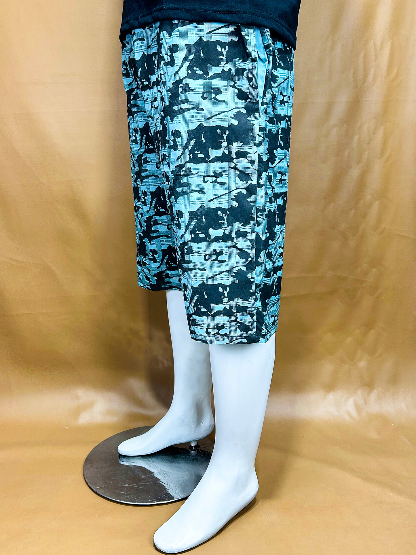 Blue Camo Cotton Short for Men MS87