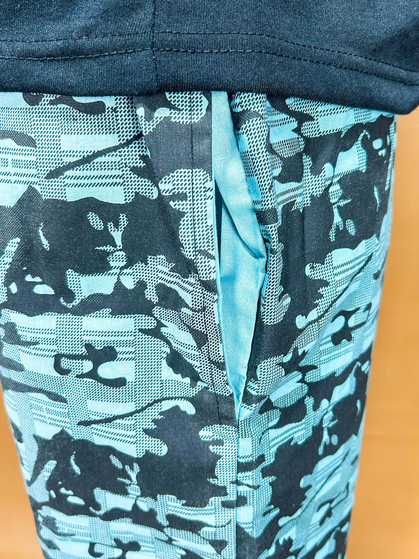 Blue Camo Cotton Short for Men MS87