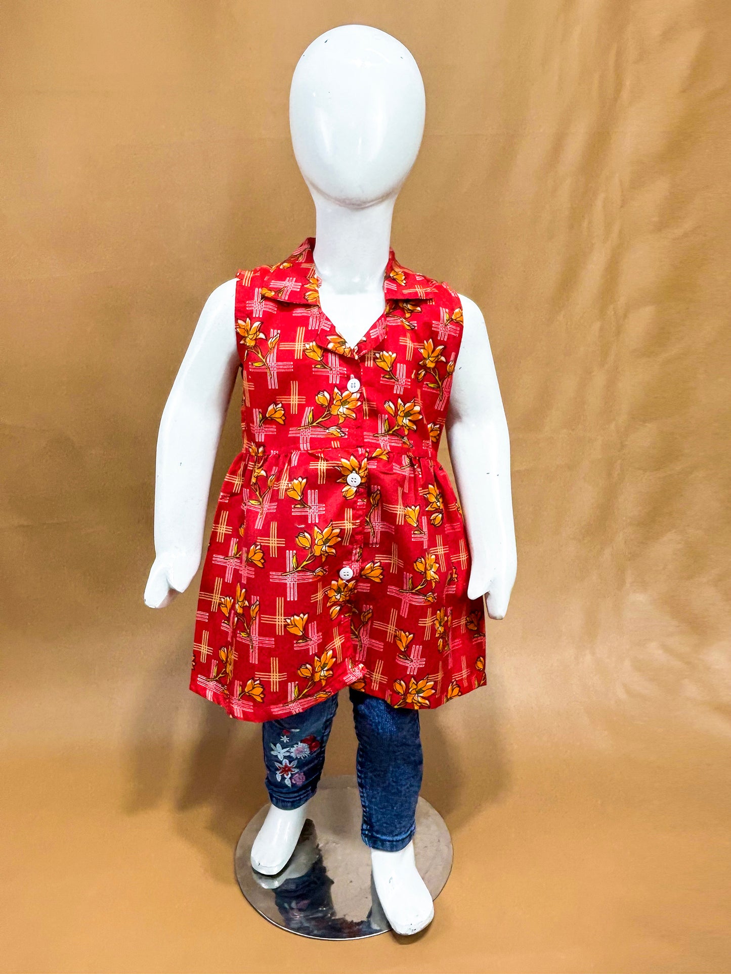 1Yr - 9Yrs Red Frock For Girls NG GF08