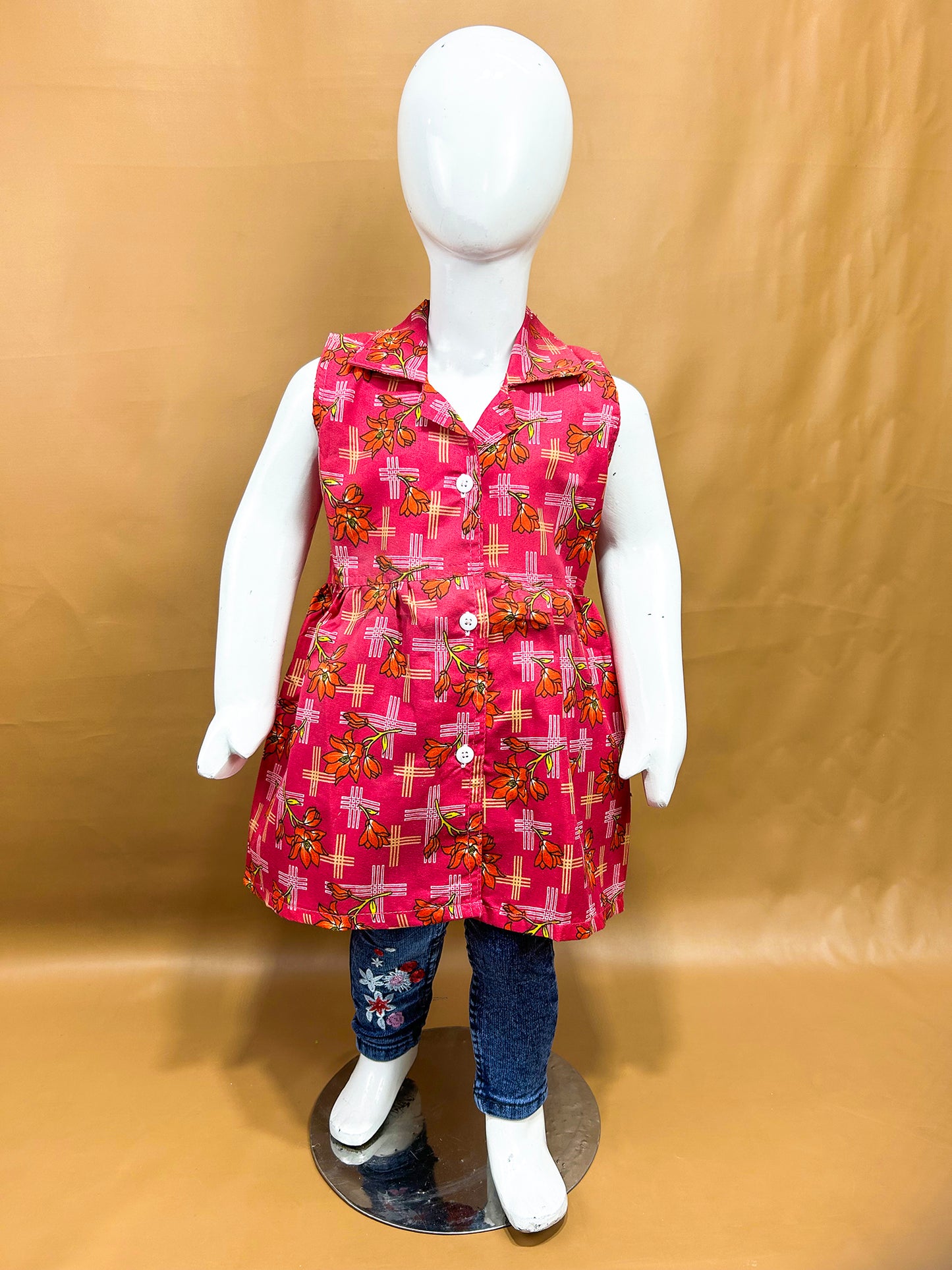 1Yr - 9Yrs Dark Pink Frock For Girls NG GF10