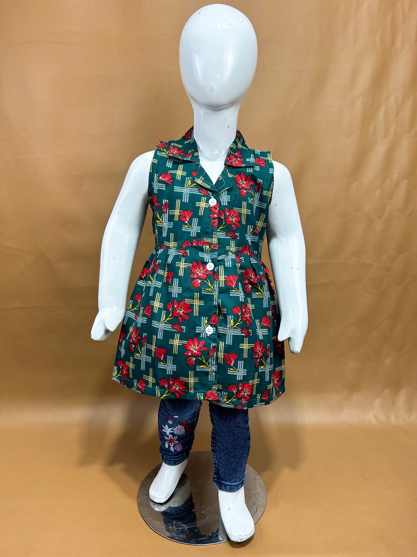1Yr - 9Yrs Green Frock For Girls NG GF13