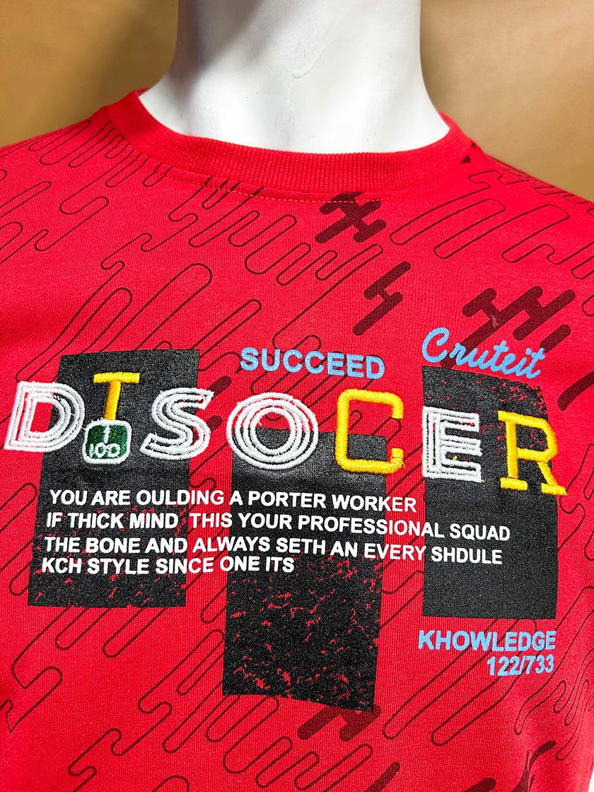 Red Disocer T-Shirt For Men MTS350