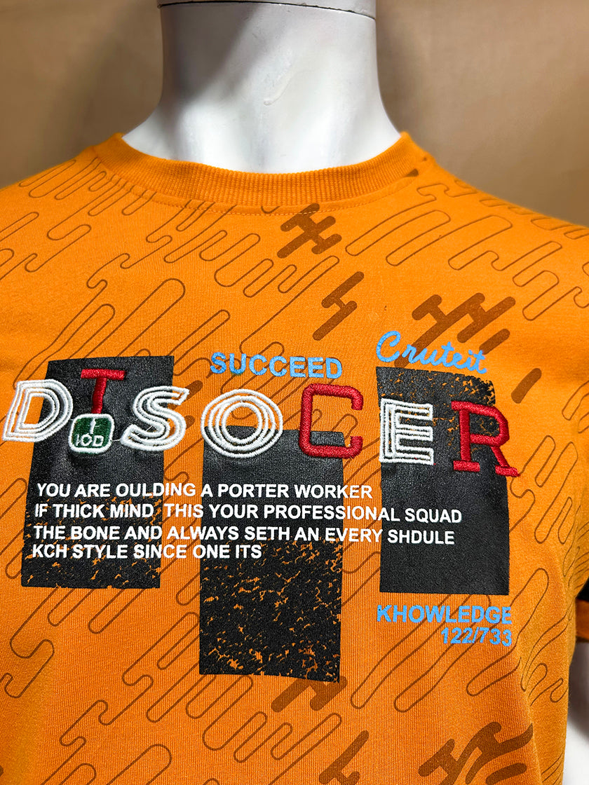 Orange Disocer T-Shirt For Men MTS355