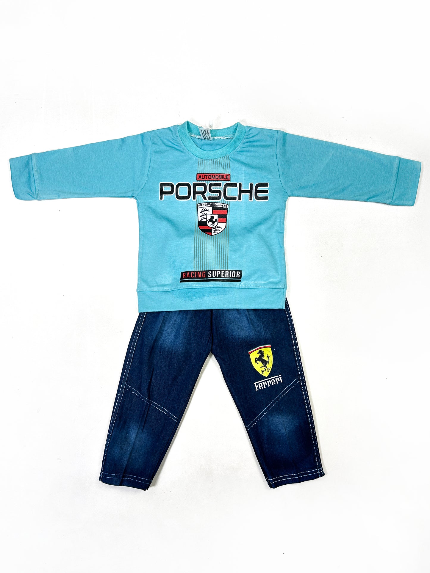 1Yr - 4Yrs Kids Suit Printed Porsche Ferozi RZ BS461