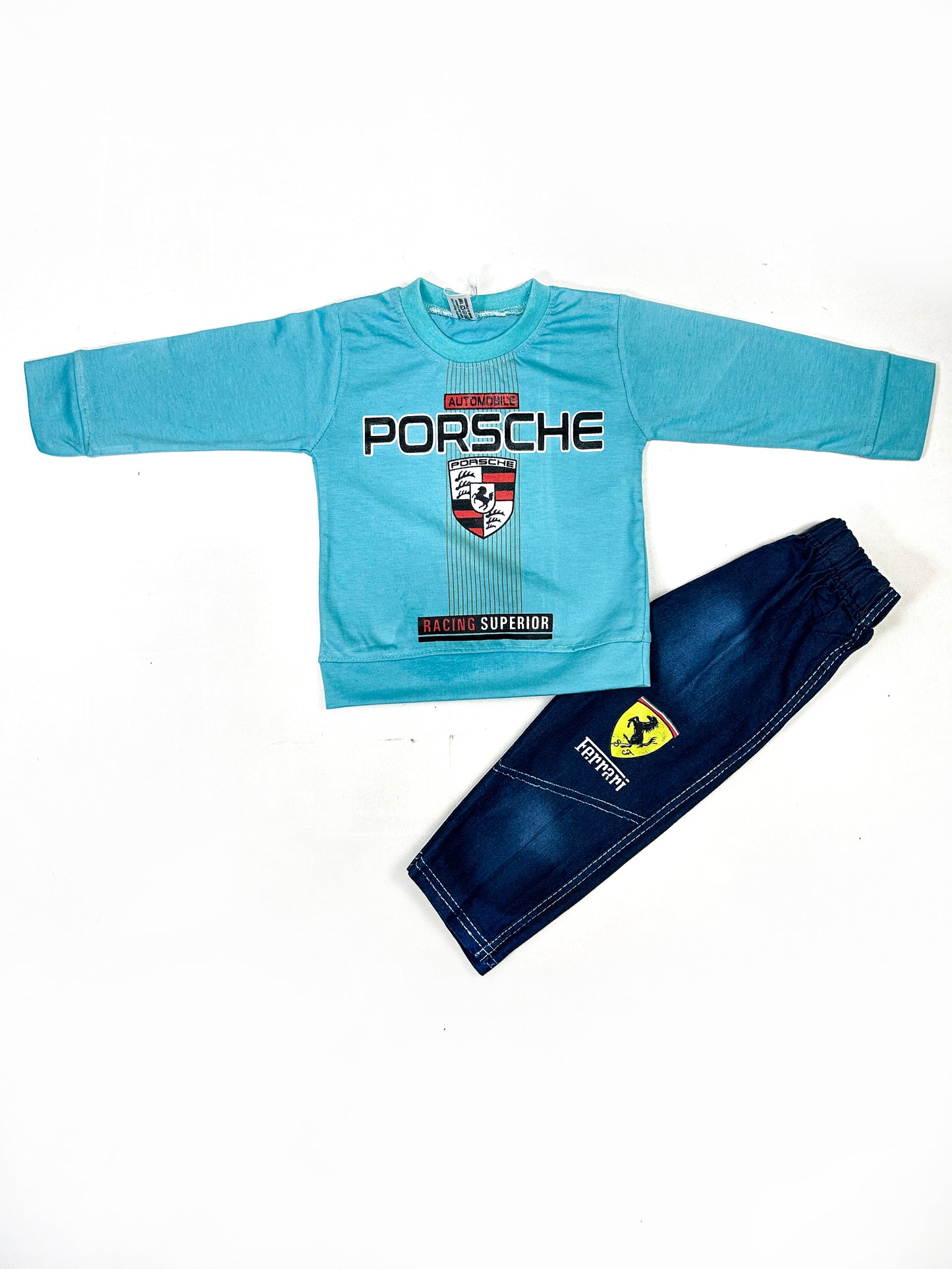 1Yr - 4Yrs Kids Suit Printed Porsche Ferozi RZ BS461