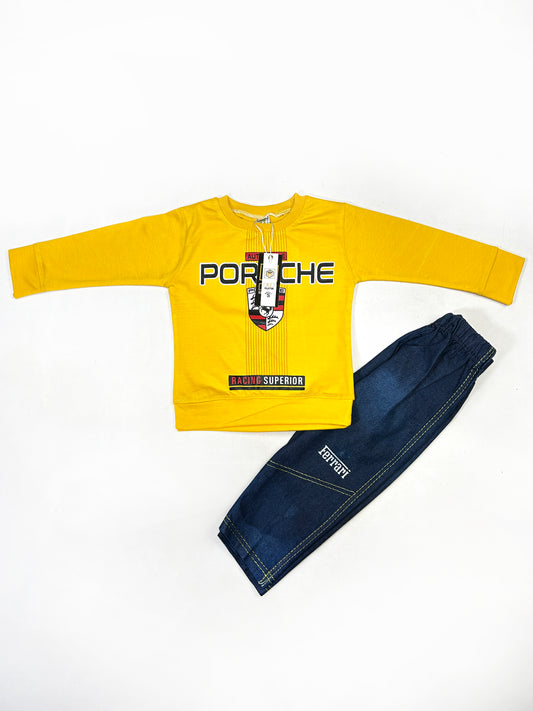 1Yr - 4Yrs Kids Suit Printed Porsche Yellow RZ BS462