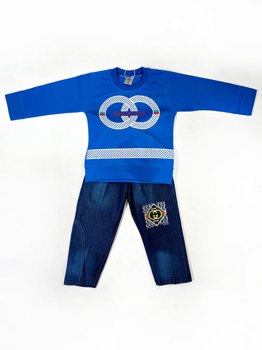 1Yr - 4Yrs Kids Suit Printed Gucci Blue RZ BS457