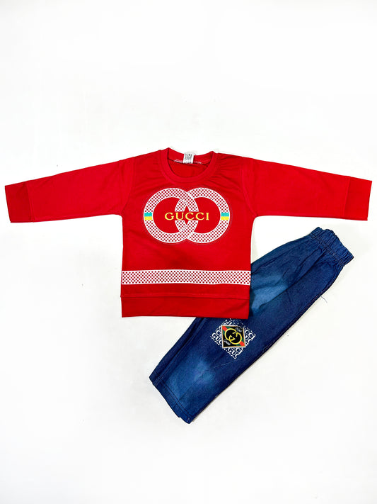 1Yr - 4Yrs Kids Suit Printed Gucci Red RZ BS459