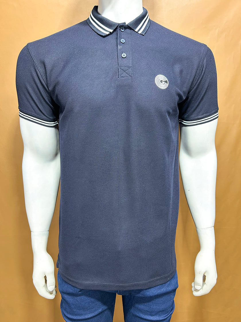Navy Blue G Polo T-Shirt For Men MTS322