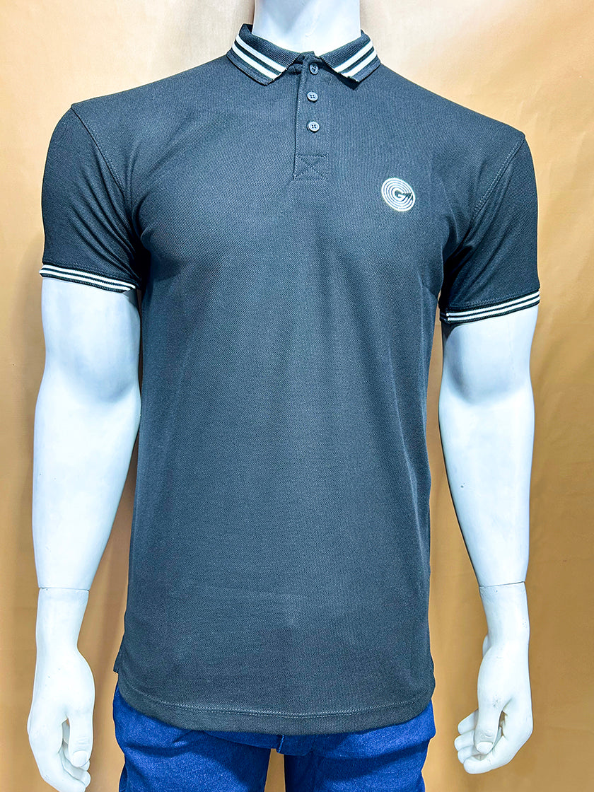 Black G Polo T-Shirt For Men MTS323