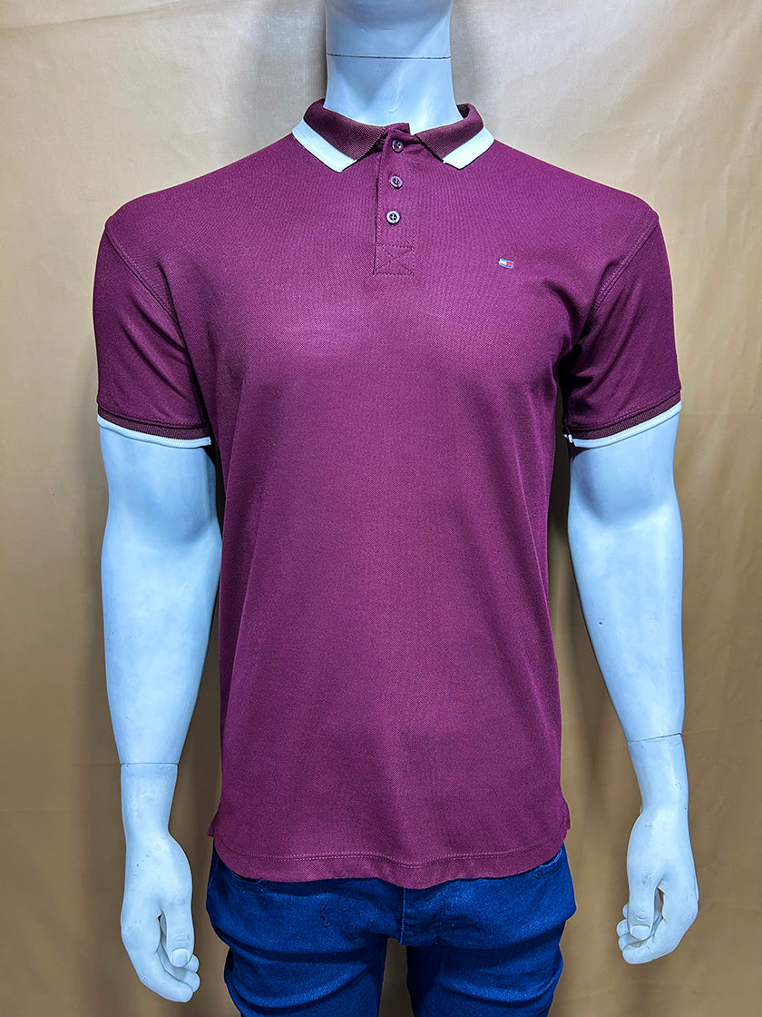 Maroon Tom Polo T-Shirt For Men MTS329