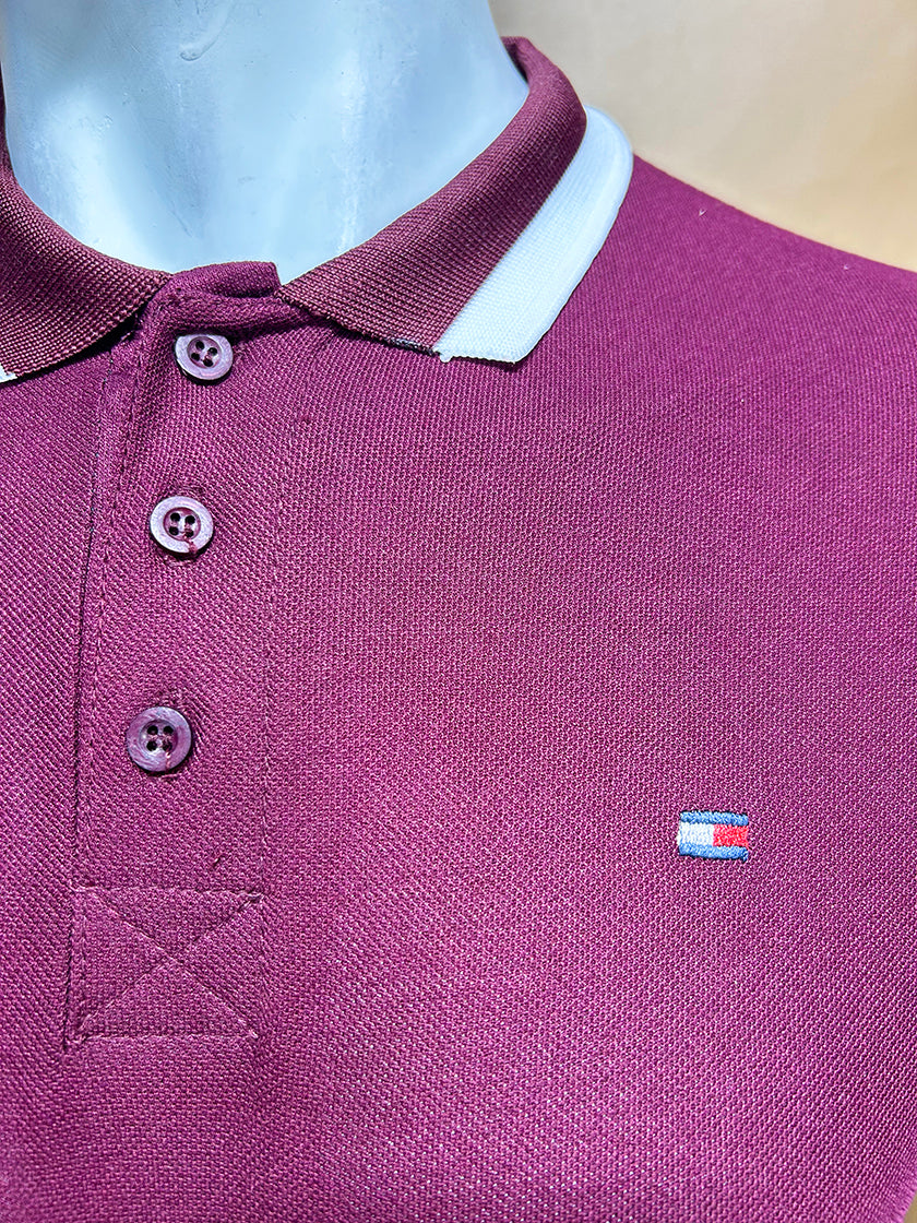 Maroon Tom Polo T-Shirt For Men MTS329