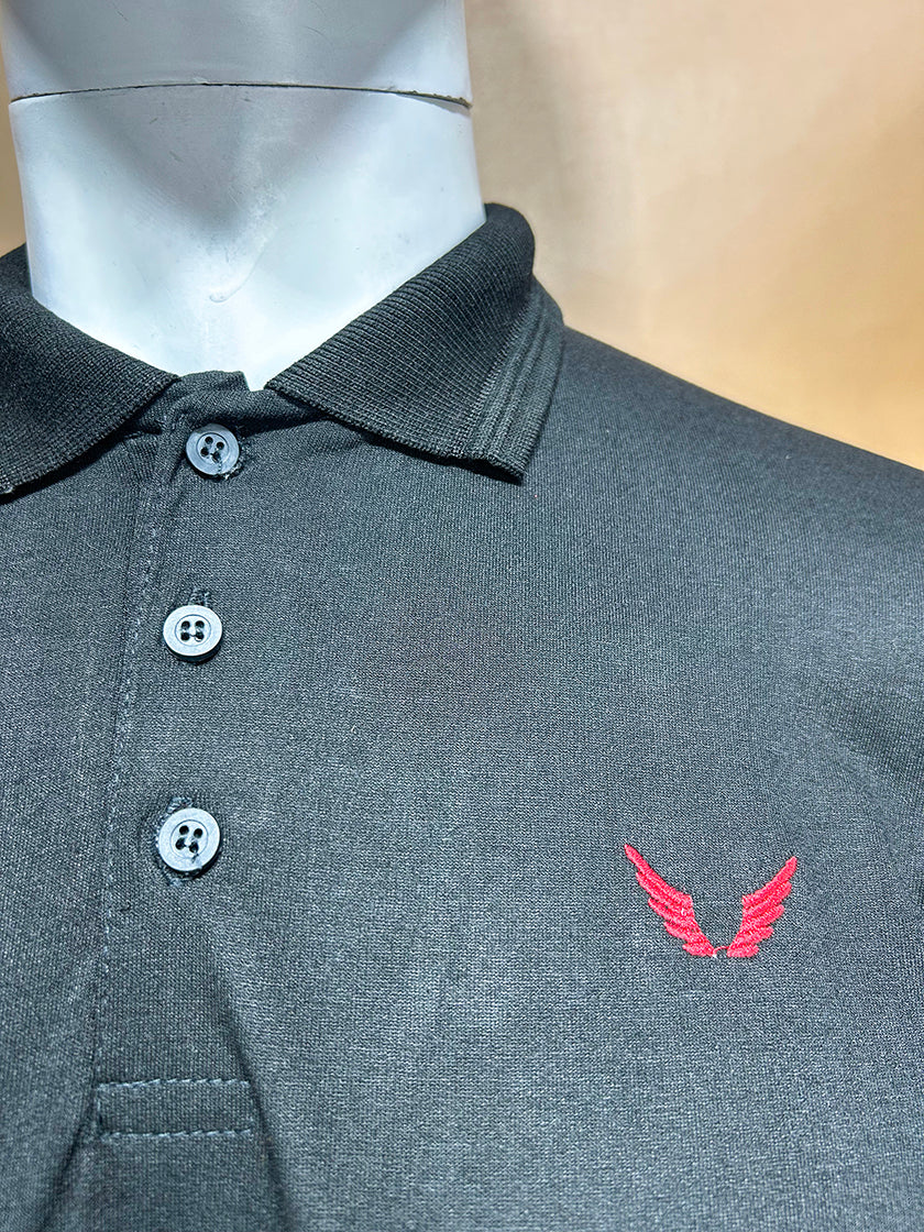 Black Wng Polo T-Shirt For Men MTS332