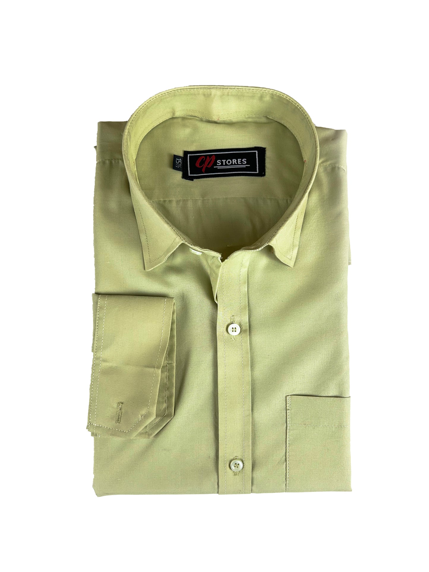 Plain Lime Green Formal Dress Shirt For Men MFS267