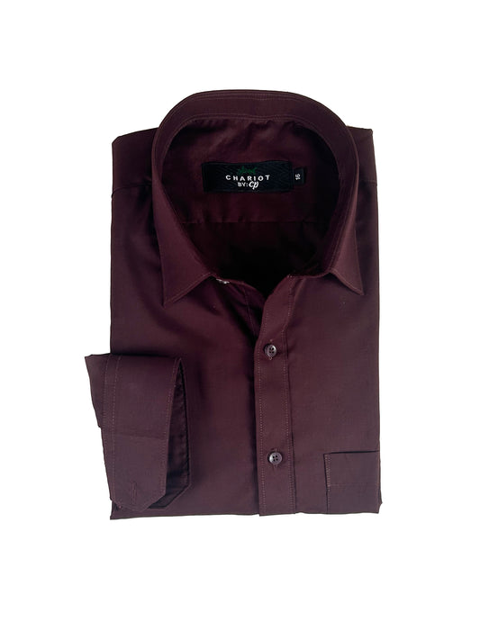 Plain Maroon Formal Dress Shirt For Men MFS420