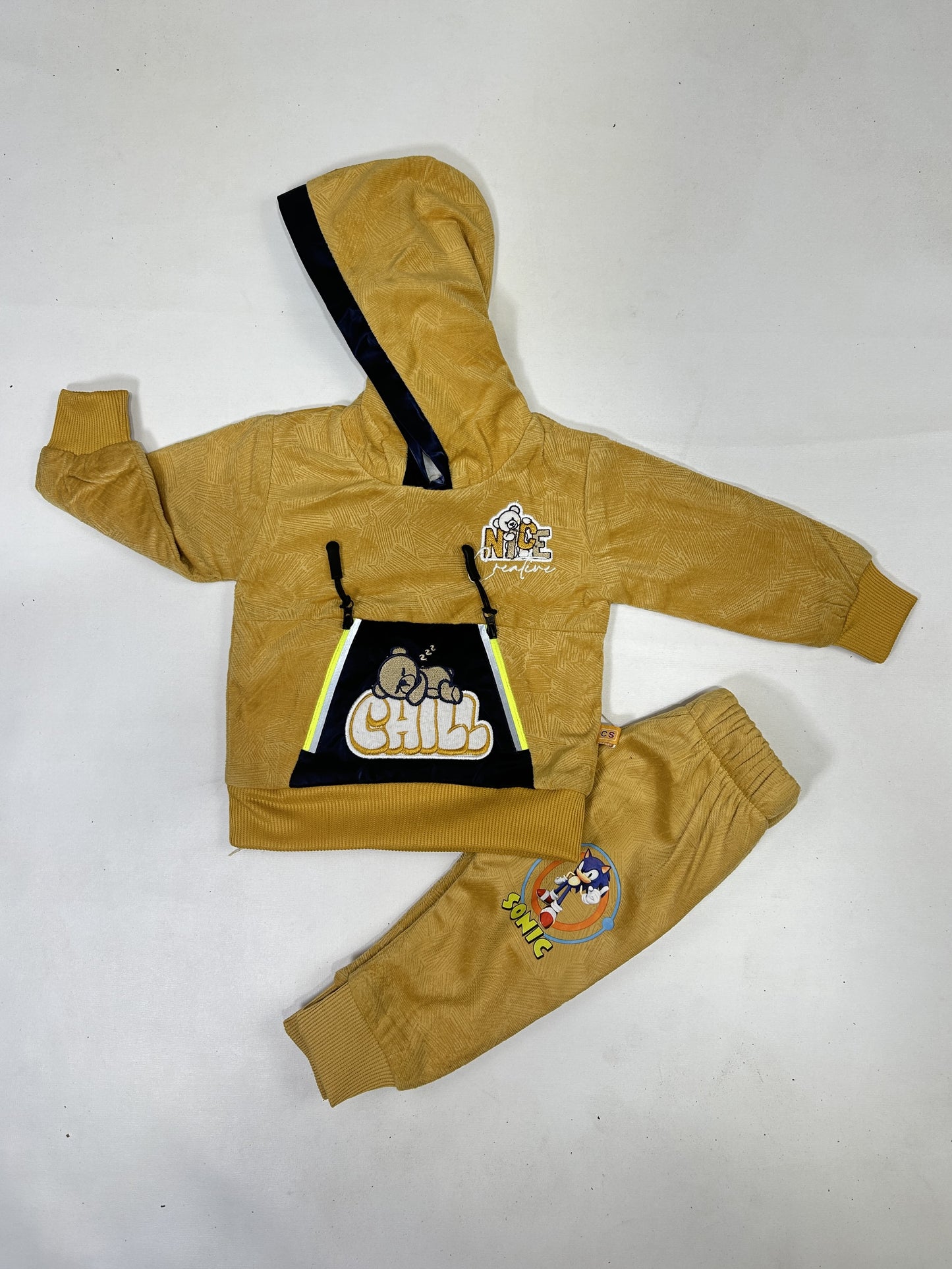 3Mth - 9Mth Mustard Fleece Baba Suit For Newborns AJ NBS587