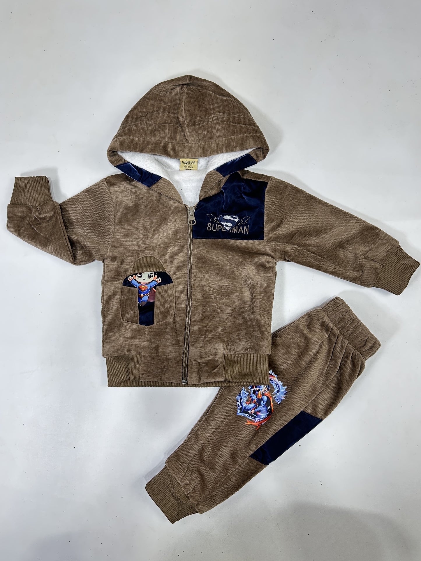 3Mth - 9Mth Brown Fleece Baba Suit For Newborns AJ NBS588