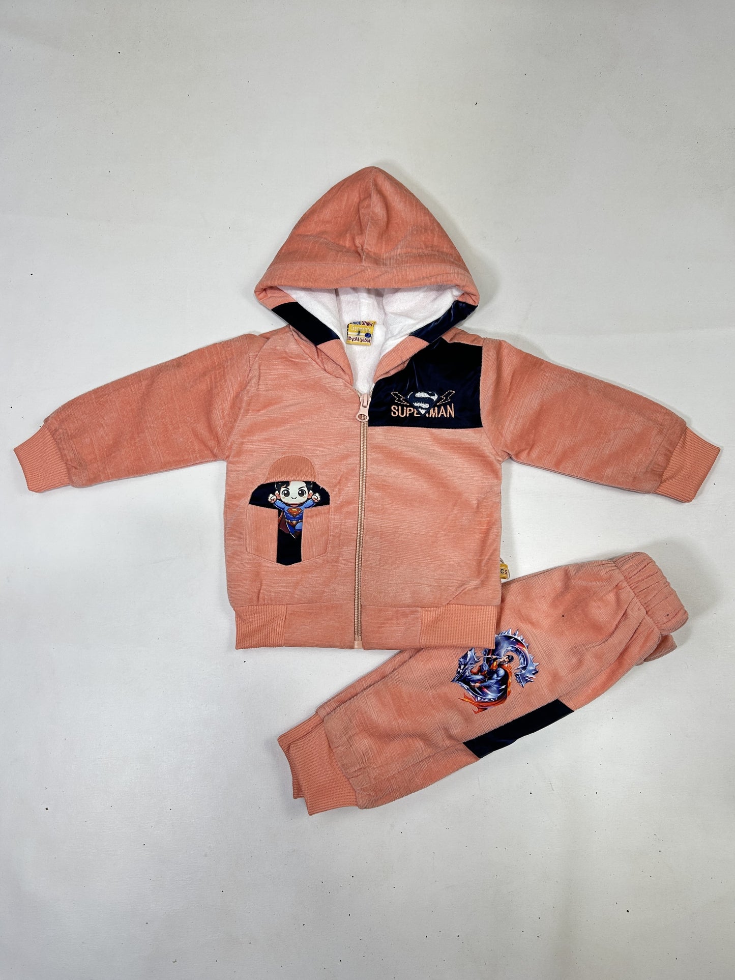 3Mth - 9Mth Peach Fleece Baba Suit For Newborns AJ NBS589