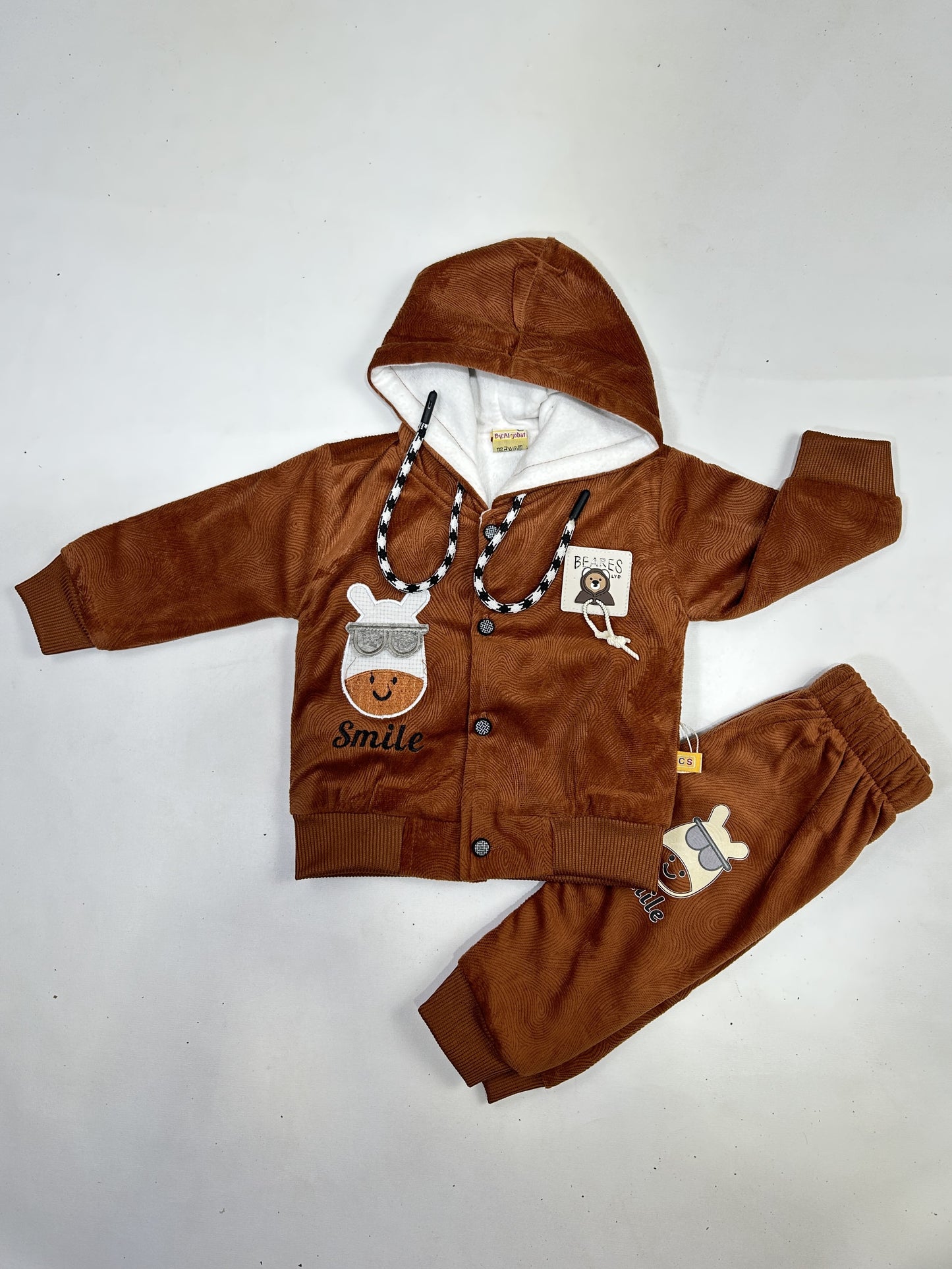 3Mth - 9Mth Brown Fleece Baba Suit For Newborns AJ NBS590