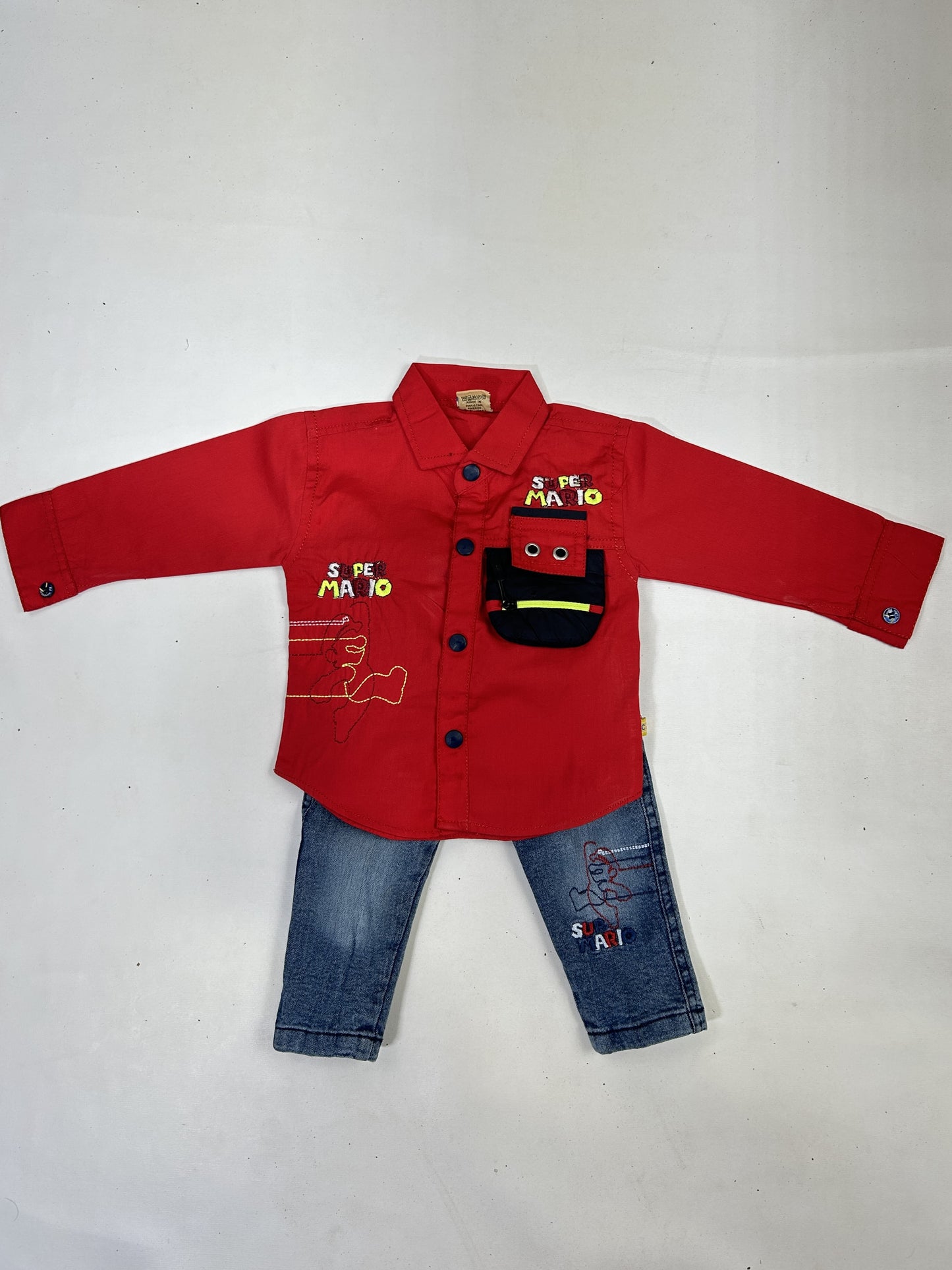 3Mth - 9Mth Mario Red Baba Suit For Newborns AJ NBS583