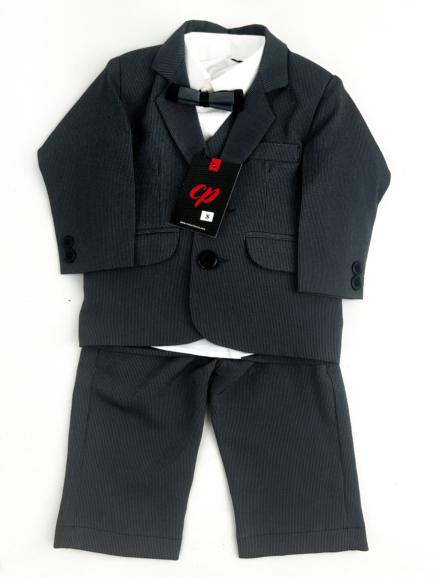 6Mth - 14Yrs Grey Line 5Pcs Coat Pant Suit for Boys BCP29