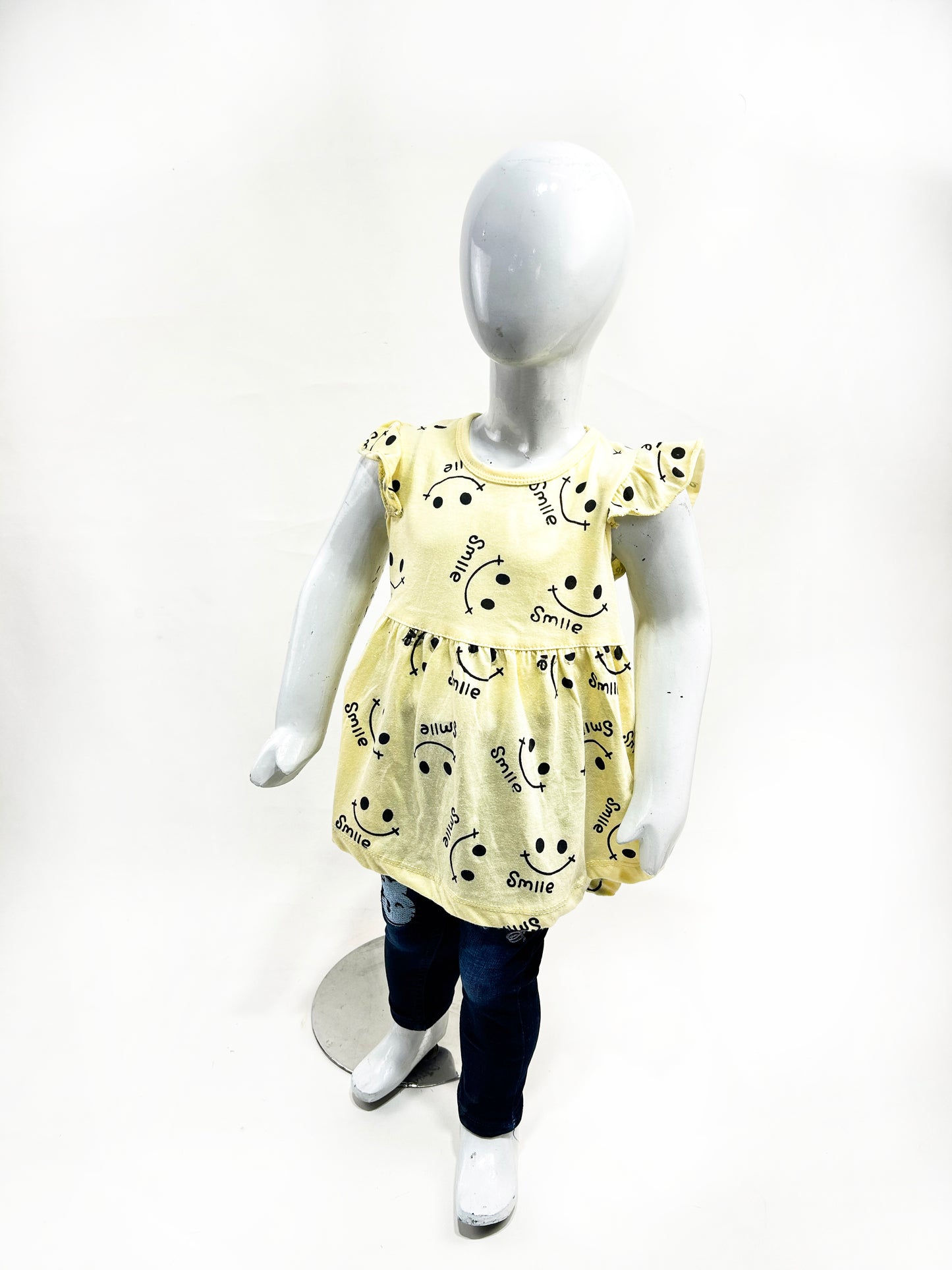 2.5Yrs - 9Yrs Light Yellow Frock For Girls GF19