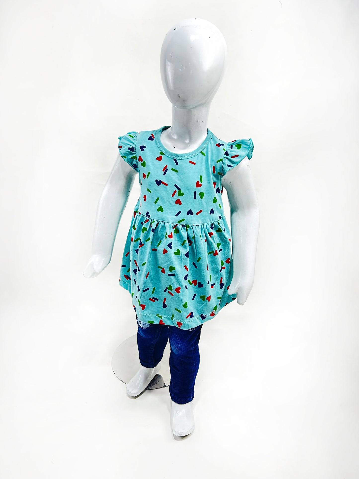 2.5Yrs - 9Yrs Light Ferozi Frock For Girls GF20