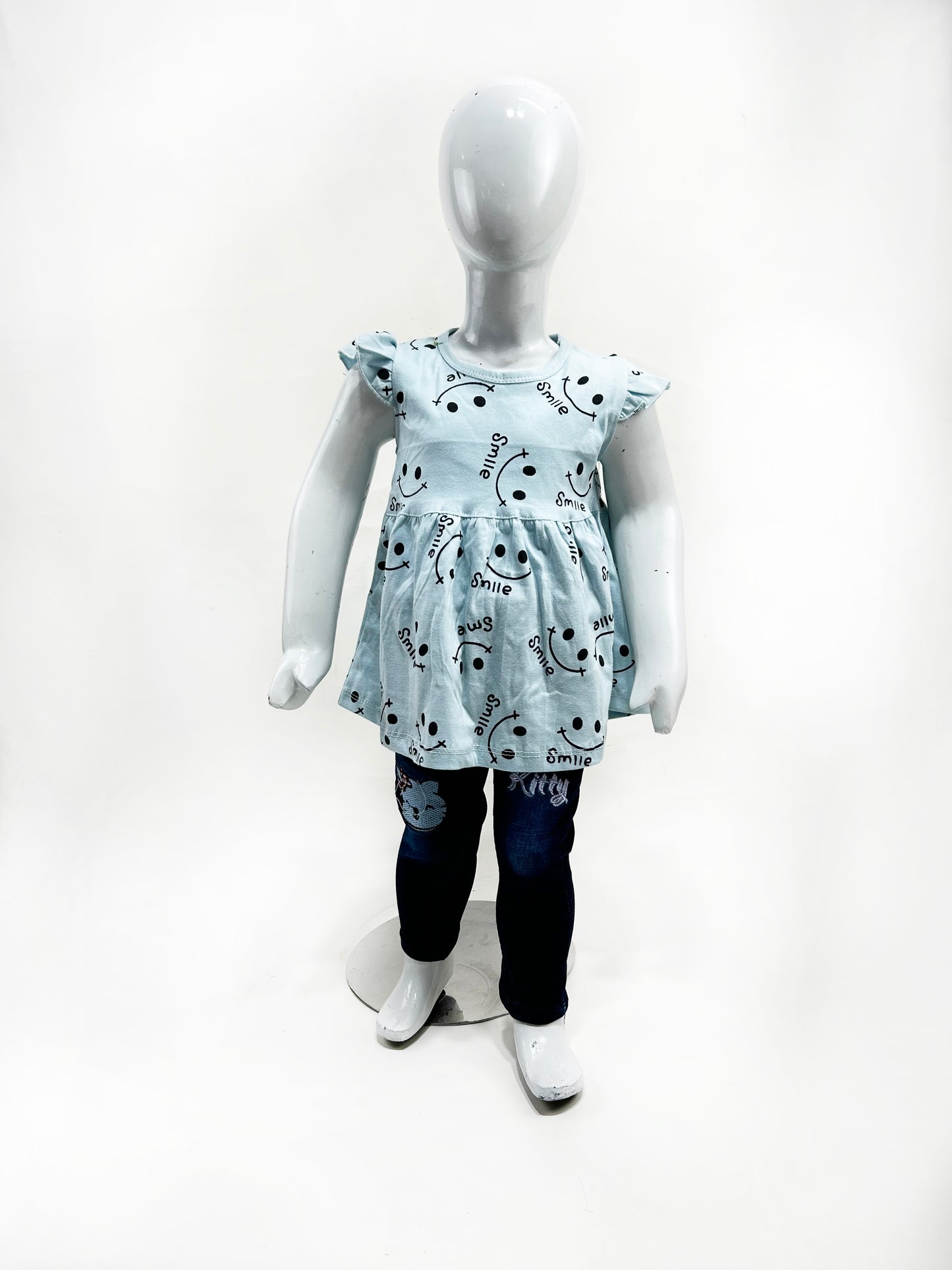 2.5Yrs - 9Yrs Sky Blue Frock For Girls GF22
