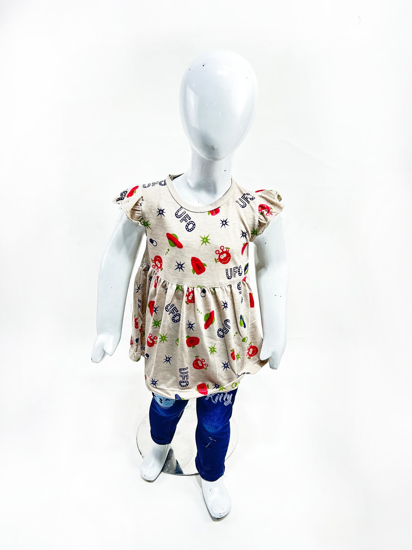 2.5Yrs - 9Yrs Brown Frock For Girls GF25