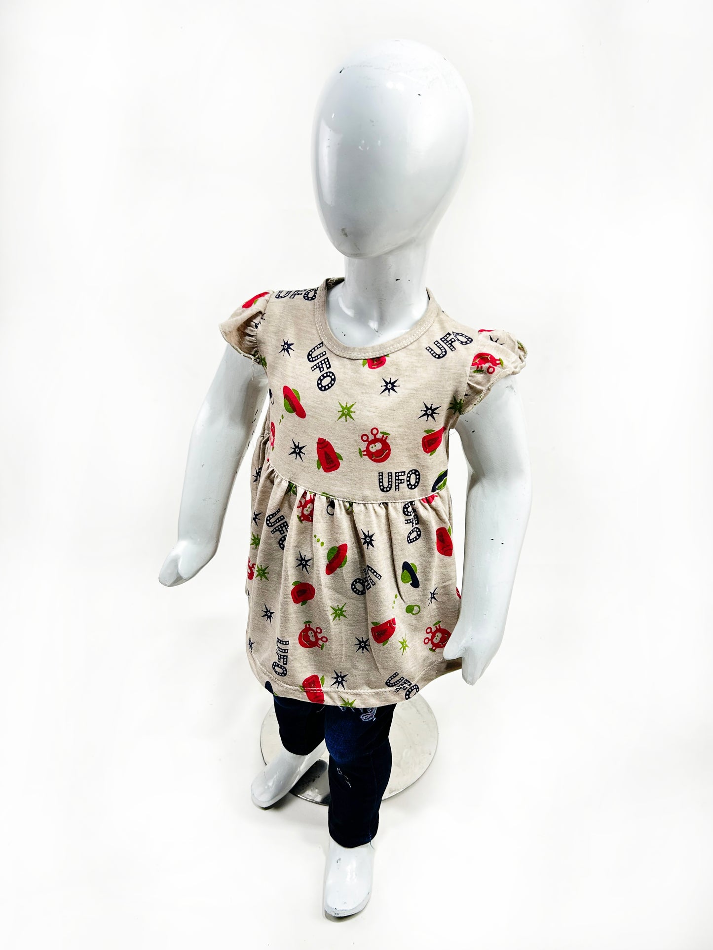 2.5Yrs - 9Yrs Brown Frock For Girls GF25