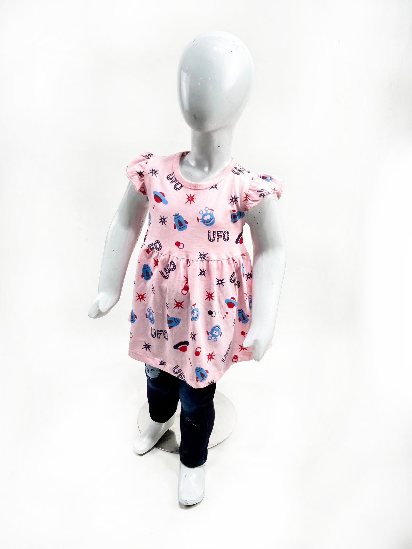 2.5Yrs - 9Yrs Light Pink Frock For Girls GF26