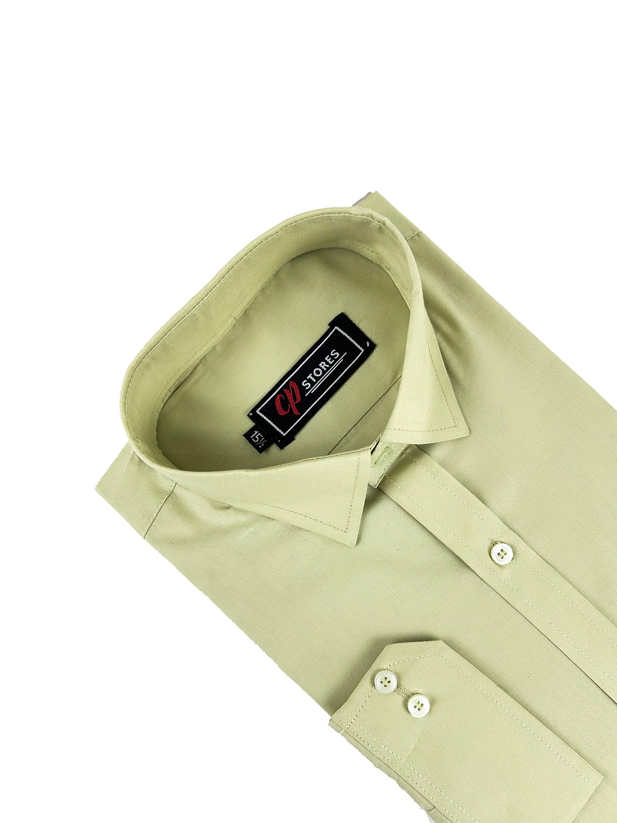 Plain Lime Green Formal Dress Shirt For Men MFS267