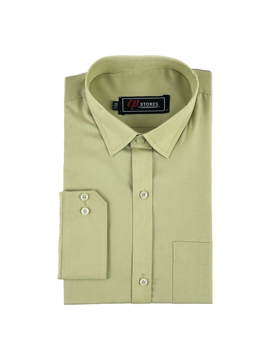 Plain Lime Green Formal Dress Shirt For Men MFS267