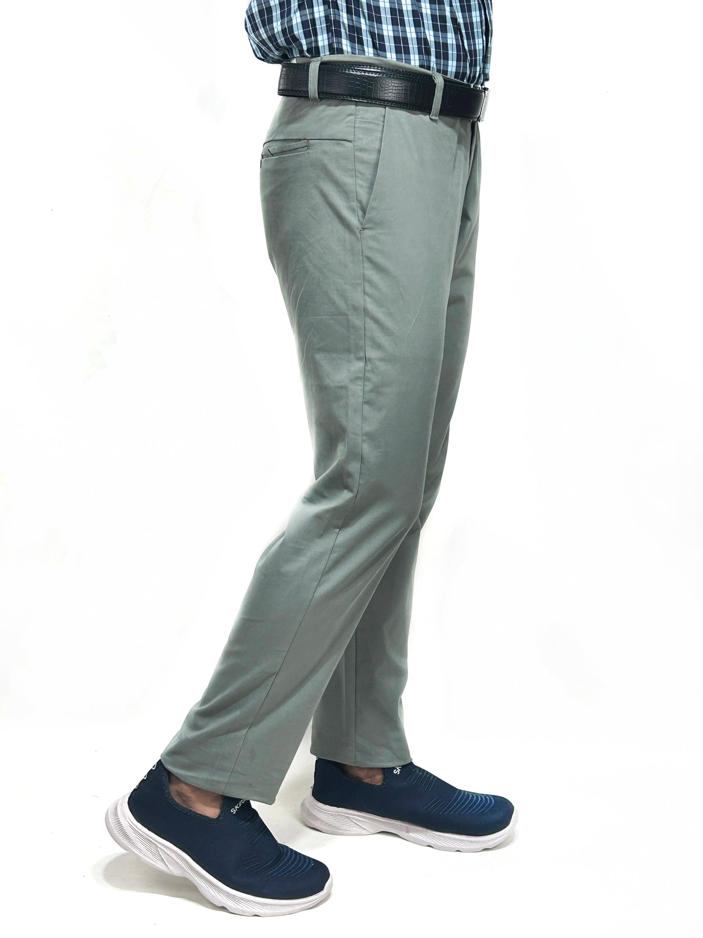 Grey Cotton Chino Pant For Men MCP30