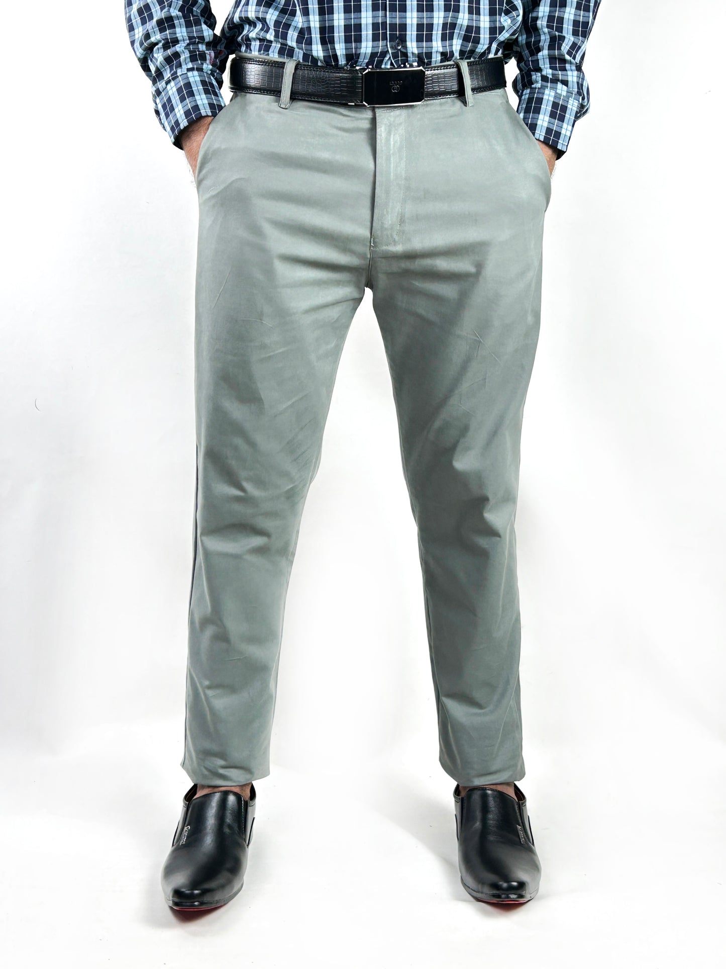 Grey Cotton Chino Pant For Men MCP30